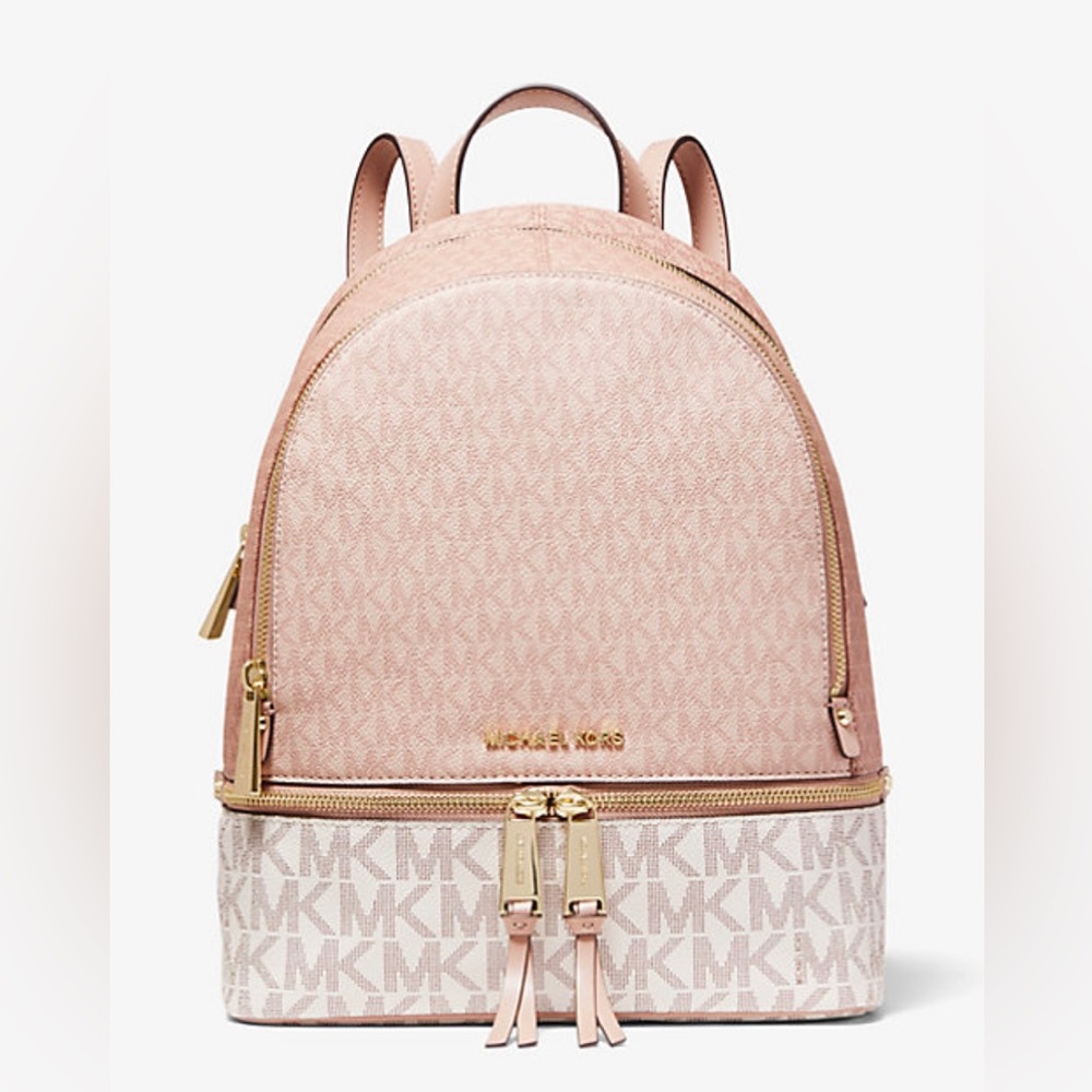 Michael Michael Kors Rhea Medium Color-Block Logo Backpack (Ballet)